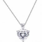 Sterling Silver Rhodium Plated Two Size CZ Hearts Necklace Valentine's Day