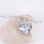 Sterling Silver Rhodium Plated Two Size CZ Hearts Necklace Valentine's Day