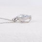 Sterling Silver Rhodium Plated Two Size CZ Hearts Necklace Valentine's Day