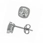 5 mm Cushion Shape White Cubic Zirconia 925 Sterling Silver Stud Earrings