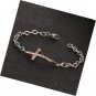 Cross Zircon Inlay Charm Bracelets Rose Gold Black Plated Link Chain Gift