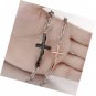 Cross Zircon Inlay Charm Bracelets Rose Gold Black Plated Link Chain Gift