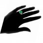 Sterling Silver Simulated Green Jade Oxidized Bali Inspired Filigree Oval Ring