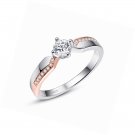 925 Silver Created White Topaz Round Cut Cross Twist Wedding  Eternity Ring