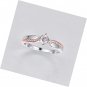 925 Silver Created White Topaz Round Cut Cross Twist Wedding Eternity Ring