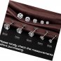 Stud Earrings 925 Sterling Silver Cubic Zirconia Round Princess Cut