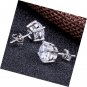 Stud Earrings 925 Sterling Silver Cubic Zirconia Round Princess Cut