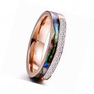 6mm Stainless Steel Wedding Engagement Band Ring Gold Plated Princess Cut CZ