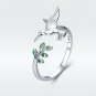 Adjustable Women Ring 925 Sterling Silver Bird Tree Leaves Open Finger Rings