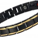 CMS MAGNETICS Novoa Men's Quad-Element Black Stainless Steel Magnetic Bracelet