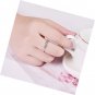 925 Silver Created White Topaz Round Cut with CZ Pave Band Eternity Rings