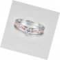 925 Silver Created White Topaz Round Cut with CZ Pave Band Eternity Rings