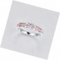 925 Silver Created White Topaz Round Cut with CZ Pave Band Eternity Rings