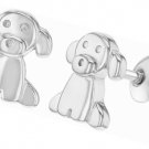 925 Sterling Silver Puppy Dog Pet Small Animal Earrings Screw Back for Kids Girl