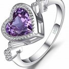 JewelryPalace Heart Love 2.6ct Created Alexandrite Sapphire Ring 925 Sterling
