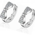 Huggie Stud Cuff Hoop Earrings Beautifully Crafted Silver Plated Cubic Zirconia