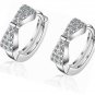 Huggie Stud Cuff Hoop Earrings Beautifully Crafted Silver Plated Cubic Zirconia