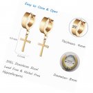 Cross Hoop Earrings for Men 4 Pair Stainless Steel Small Huggie  Drop
