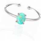 14K Rose Gold Plated Opal Ring, White/Green/Pink, Adjustable Size