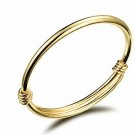 Fashion Expandable Gold Plated Bracelet Bangle For Baby Children Newborn Gift -