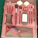 Cosmetics 14 Piece Luxe Brush Set   Contour Blending Cheek Eye in Makeup Bag