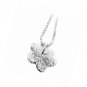 Silver and Black Paw Print Necklace jet black and brilliant clear crystals