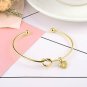 Personalized Alphabet Letter Cuff Bracelet Adjustable Heart Charm for Women gift