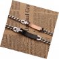 2pcs Stainless Steel Couples Bracelets Matching Link Chain Wristband with Box