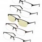 5-Pack Reading Glasses Metal Half-Frame Stainless Steel Computer Readers +2.00