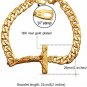 U7 Men 18K Gold Plated Crucifix Cross Design Cuban Curb Link Bracelet 21CM