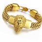Cuban Link Chain Bracelet Stainless Steel Heavy 12mm Double Franco Lion Head
