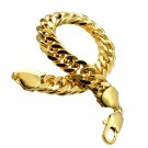 18K 18CT Gold Plated Mens 10mm Width 7" 8" 9" Length Cool Bracelet