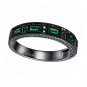 Black Gold Plated Emerald Green Square Cubic Zirconia CZ Eternity Ring