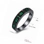 Black Gold Plated Emerald Green Square Cubic Zirconia CZ Eternity Ring