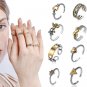 NoFade Retro Sterling Silver Cute Bee And Flower Knuckle Ring Oxidized Ring For