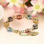 Blowin Multi Color Evil Eye Bracelet Stainless Steel Hand Of Fatima Hamsa Charm