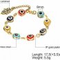 Blowin Multi Color Evil Eye Bracelet Stainless Steel Hand Of Fatima Hamsa Charm