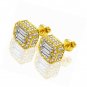 Square 18K Gold Plated Cubic Zirconia Stud Earring Fashion Bride Jewelry