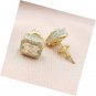 Square 18K Gold Plated Cubic Zirconia Stud Earring Fashion Bride Jewelry