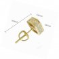 Square 18K Gold Plated Cubic Zirconia Stud Earring Fashion Bride Jewelry