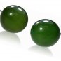 Sterling Silver Nephrite Jade Round Ball Stud Earrings 6mm