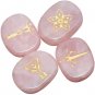 Rockcloud Healing Crystal 4pcs Engraved Tarot Symbol Palm Stones Reiki Quartz