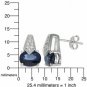 Sterling Silver Created Blue Sapphire Earrings (2.40 CT)