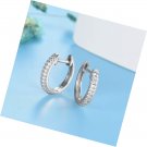 Sterling Silver Small Huggie Hoop Earrings-Hypoallergenic 10mm  Zirconia Cuff