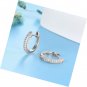 Sterling Silver Small Huggie Hoop Earrings-Hypoallergenic 10mm Zirconia Cuff