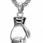 U7 Men Steel Chain Boxing Glove Pendant Necklace Cool Stainless Necklace (Small)