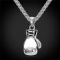 U7 Men Steel Chain Boxing Glove Pendant Necklace Cool Stainless Necklace (Small)