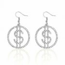 Crystal Dollar Money Sign Symbol Drop Dangle Fashion Earrings Fashion Jewelry