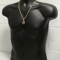 Lion Head Over Ruby Pendant Necklace With 24 Rope Chain