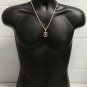 Lion Head Over Ruby Pendant Necklace With 24 Rope Chain
